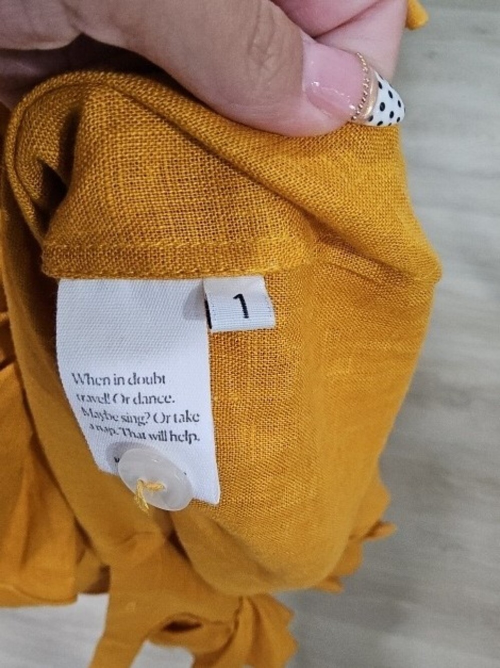 Sleeper Mustard Yellow Off-Shoulder Button-Front Maxi Dress - Picture 3 of 3